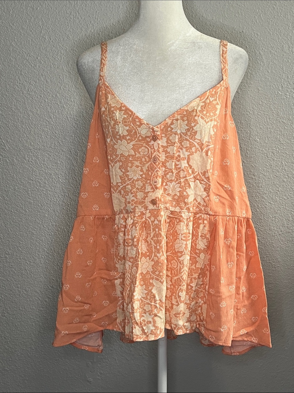 Torrid Floral Tank Top Orange Size 1X